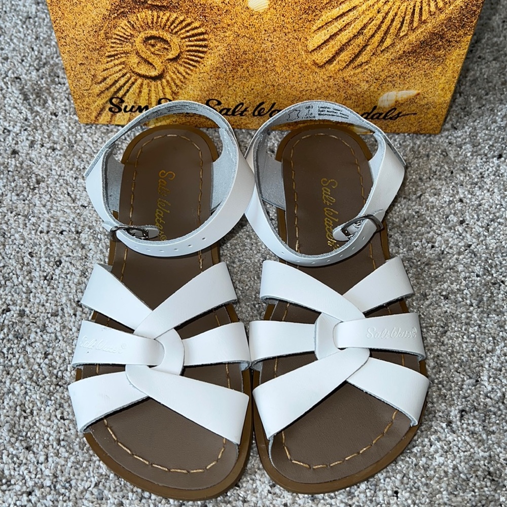 AUTH NIB Salt Water the Original Sandal Toddler Little Kids WHITE